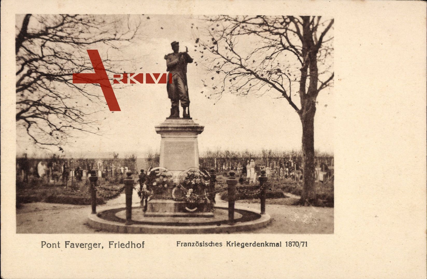 Pont Faverger Marne, Friedhof, Französisches Kriegerdenkmal 1870