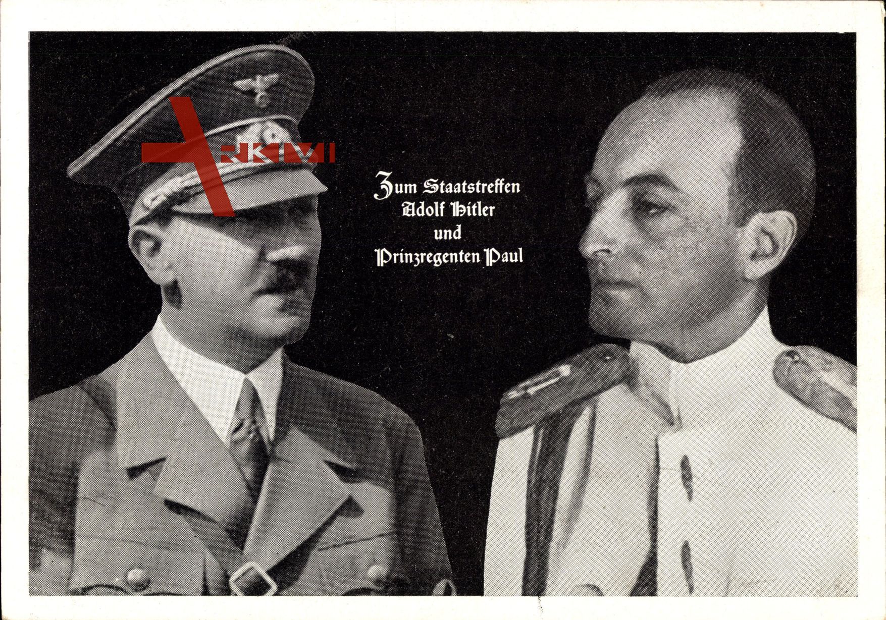 Führer und Reichskanzler Adolf Hitler und Prinzregent Paul von Jugoslawien um 1939