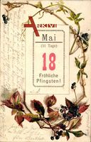 Glückwunsch Pfingsten, Kalenderblatt, 18 Mai, Johannisbeeren