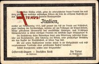 Österreich Ungarn, Kaiserreich, Türkei, Treuebruch Italiens Pfingsten 1915