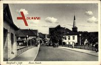 Neustadt in Holstein, Neue Brücke mit Blick auf Häuser und Kirchturm