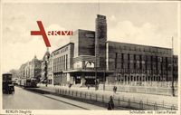 Berlin Steglitz, Schlossstraße mit Titaniapalast, Kino, Straßenbahnen
