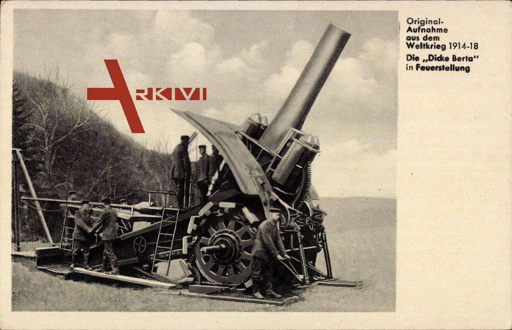 Die Dicke Bertha in Feuerstellung, Erster Weltkrieg, Artillerie