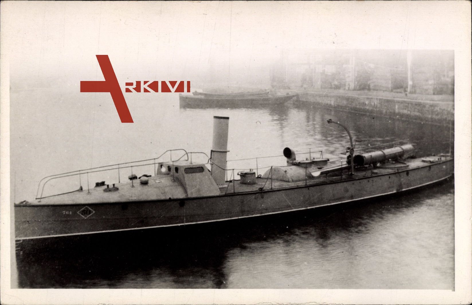 Amerikanisches Kriegsschiff H 50 HVIS 1886 im Hafen liegend
