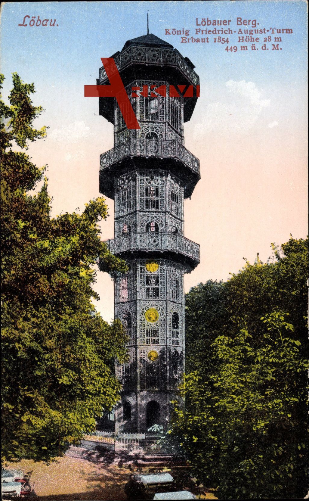 Löbau, Blick auf den Friedrich-August-Turm auf dem Löbauer Berg