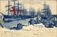 Segelschiffhafen, Segelschiffe vor Anker, Dreimastbarken