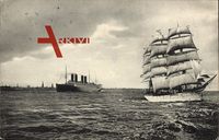 Segelschiff, Norddeutscher Lloyd Bremen, Kaiser Wilhelm II, Großh. Elisabeth