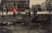 Berliner Straßenkämpfe im Spartakusaufstand 1919, Schwerer Minen Werfer auf dem Alexanderplatz stationiert