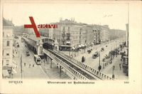 Berlin Kreuzberg, Wienerstraße mit Hochbahnstation, Straßenbahnen