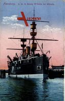 Flensburg, SMS König Wilhelm bei Mürwik, Kriegsschiff