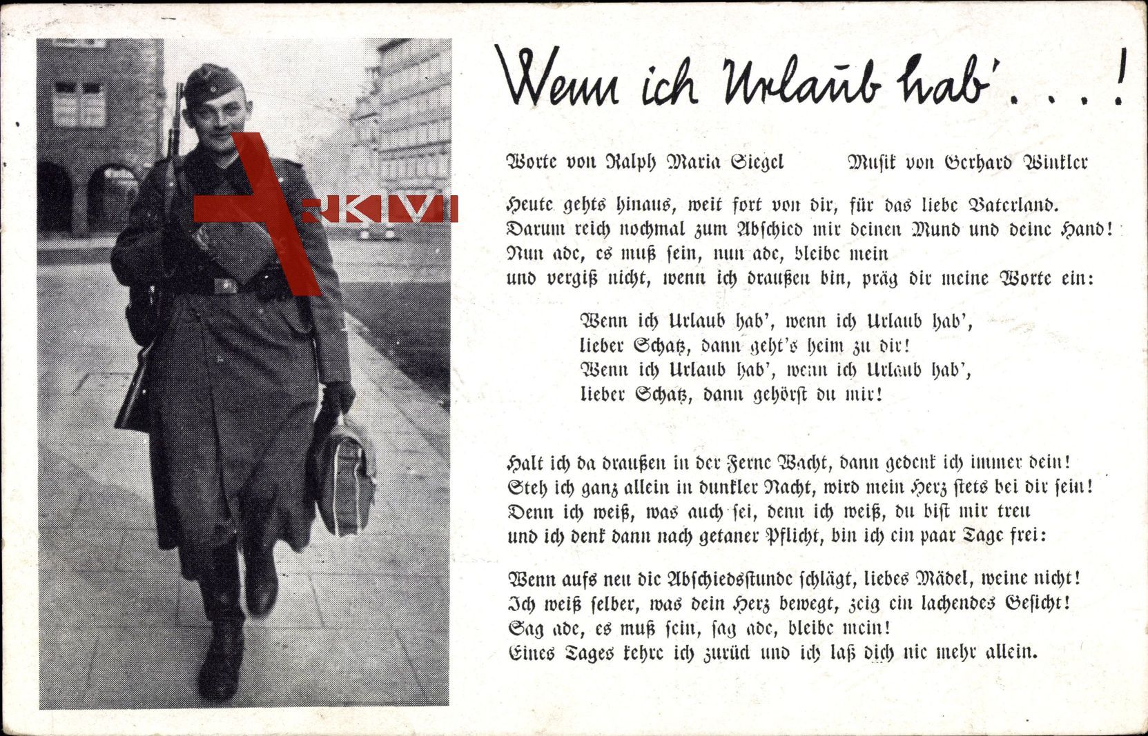 Lied Wenn ich Urlaub hab', Deutscher Wehrmachtsoldat