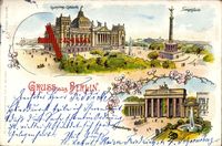 Berlin Tiergarten, Reichstagsgebäude, Brandenburger Tor, Siegessäule
