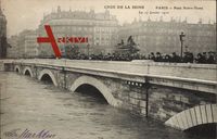 Paris, Crue de la Seine, Pont Notre Dame, le 17 Janvier 1910