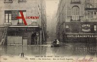 Paris, Crue de la Seine, Rue Git le Coeur,Quai des Grands Augustins, 1910