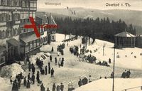 Oberhof Thüringen, Straßenpartie im Winter, Wintersport, Schnee, Pavillon