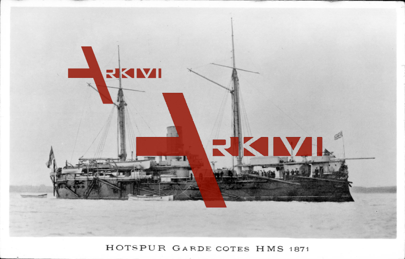 Britisches Kriegsschiff, HMS Hotspur, Garde Côtes, 1871
