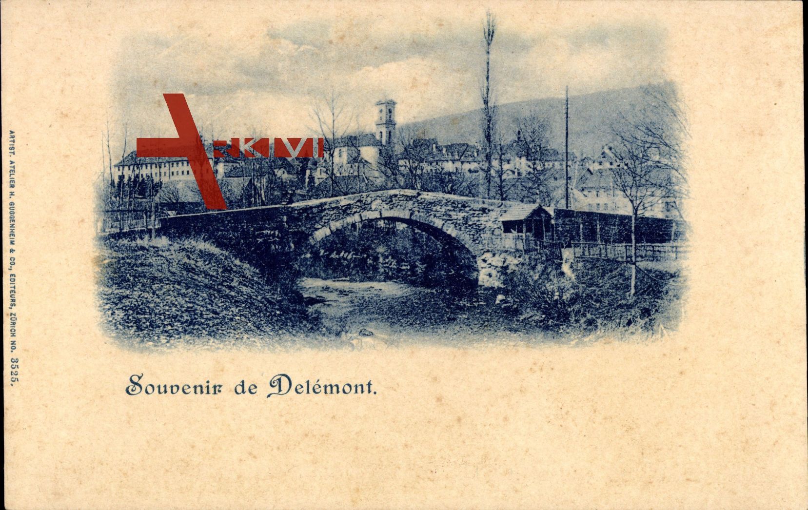 Delémont Delsberg Kanton Jura, vue générale de la ville, le pont