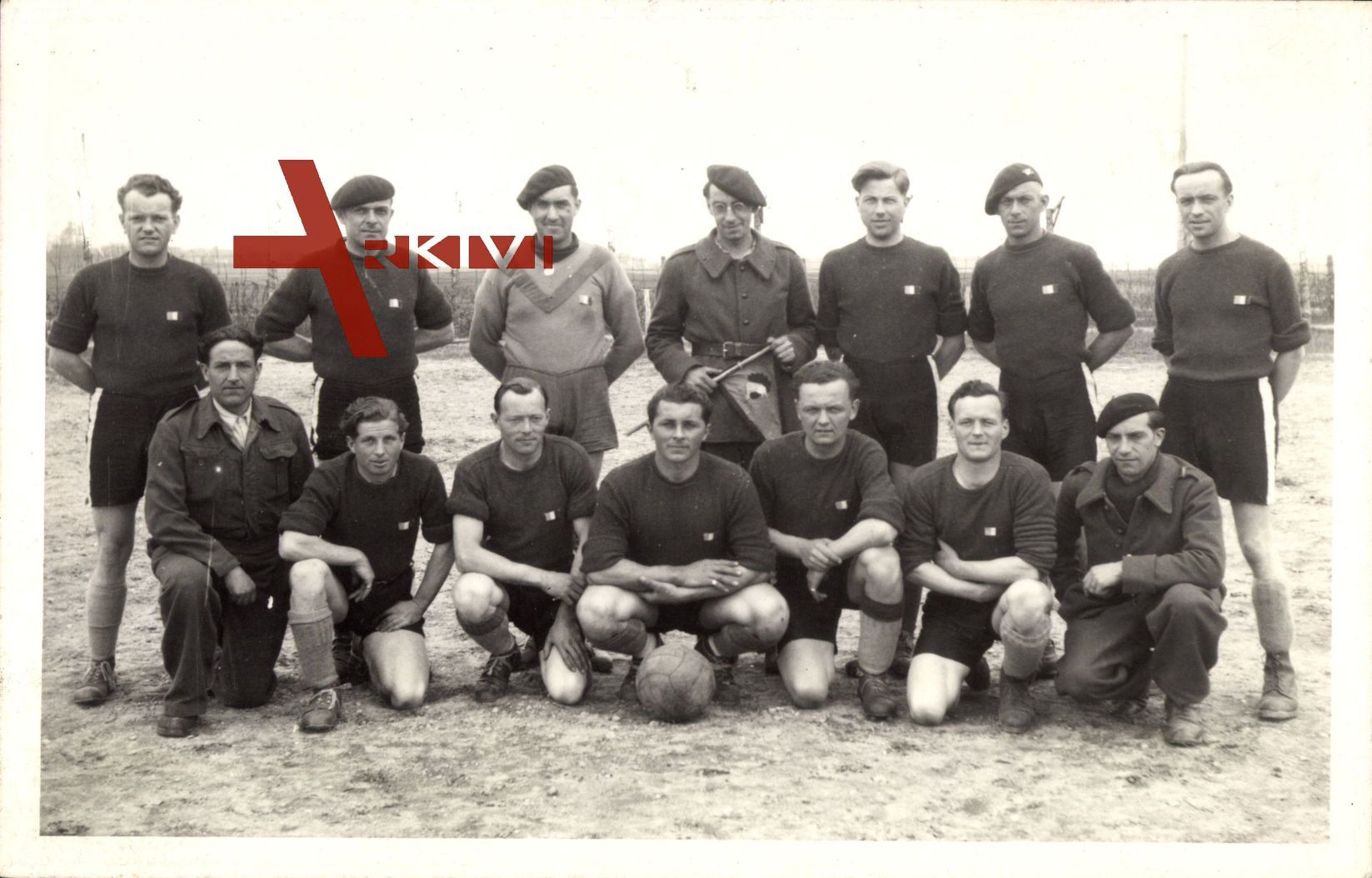 Kriegsgefangenenlager Stalag, Fußballmannschaft, Gruppenfoto