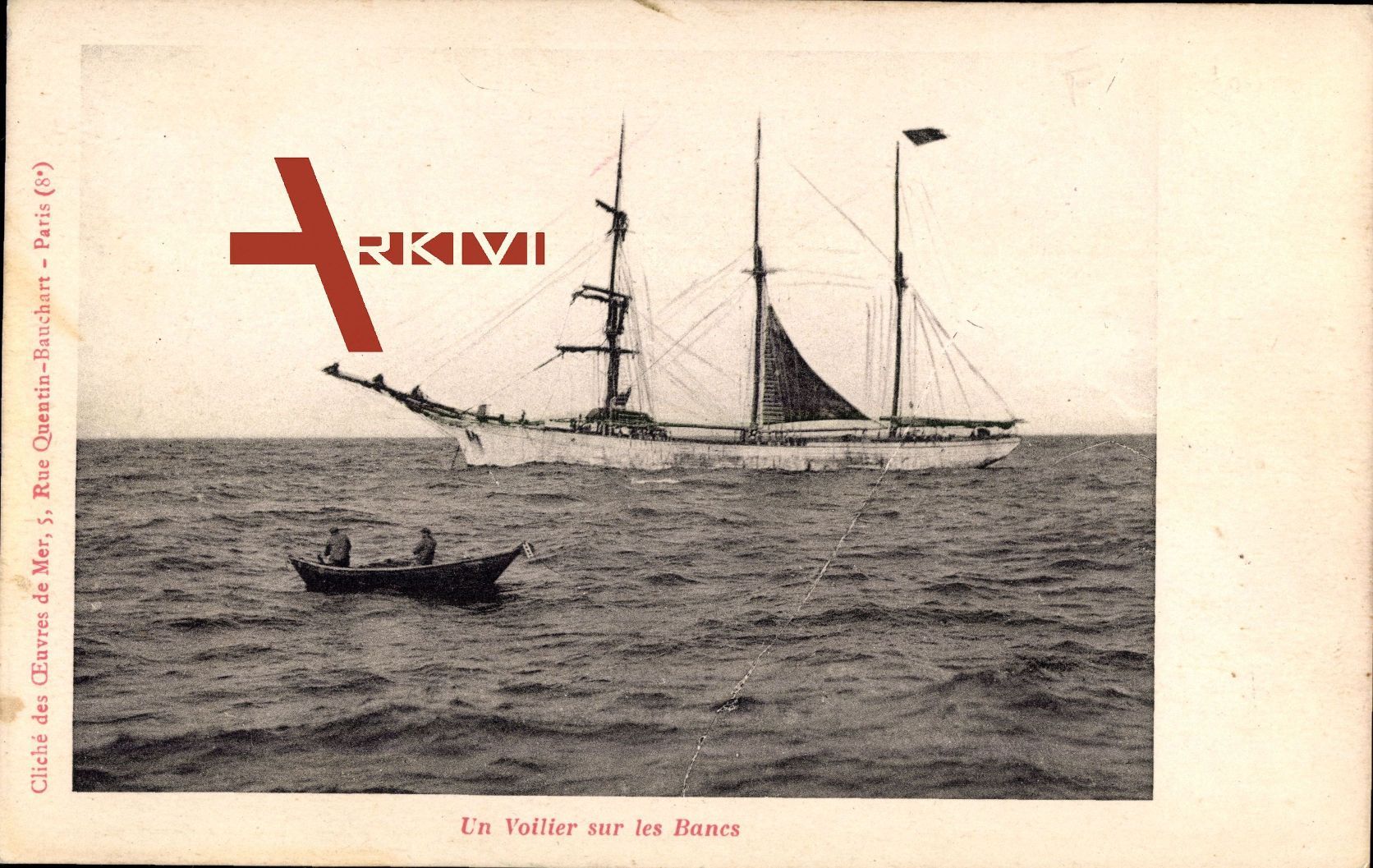 Blick auf ein Segelschiff auf dem Meer, un Voilier sur les Bancs