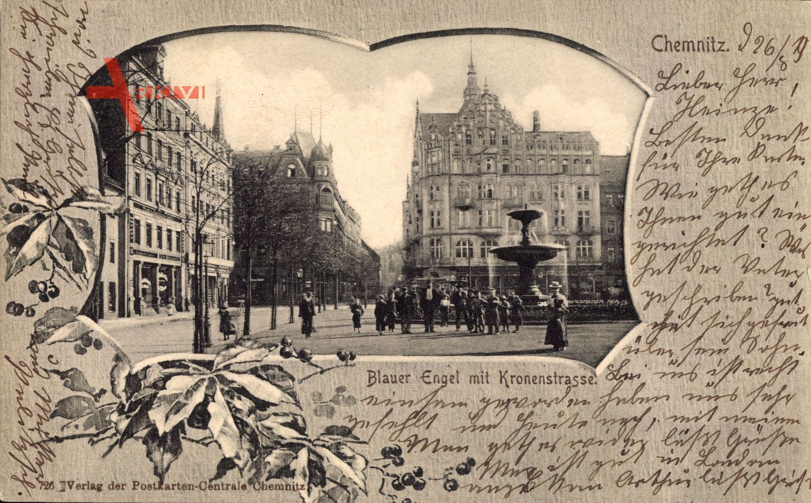 Passepartout Chemnitz Sachsen, Blauer Engel mit Kronenstraße