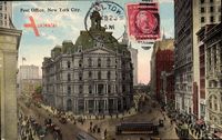 New York City USA, Post Office, Postamt, Straßenecke, Straßenbahn