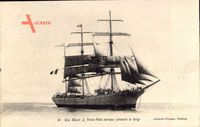 En Mer, Trois Mats barque prenant le large, Segelschiff auf dem Meer