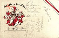 Studentika Freising, Absolvia, Rot, Weiß, Ritterhelm, Krone, Wappen