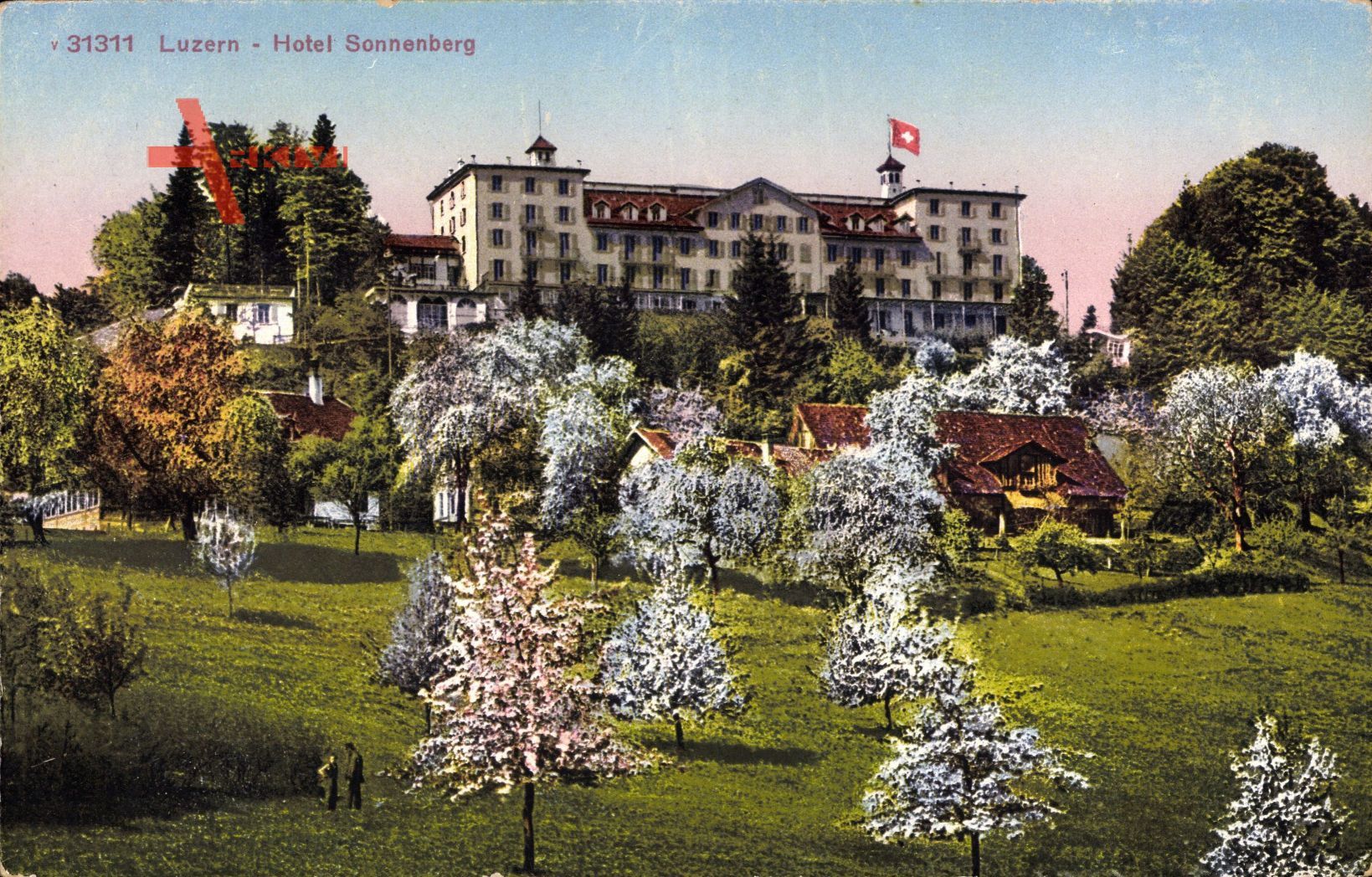 Luzern Stadt Schweiz, Hotel Sonnenberg, Frühling, Baumblüte