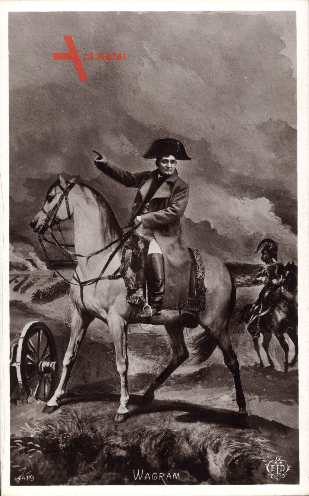 Wagram, Napoleon Bonaparte als Heerführer auf seinem Pferd