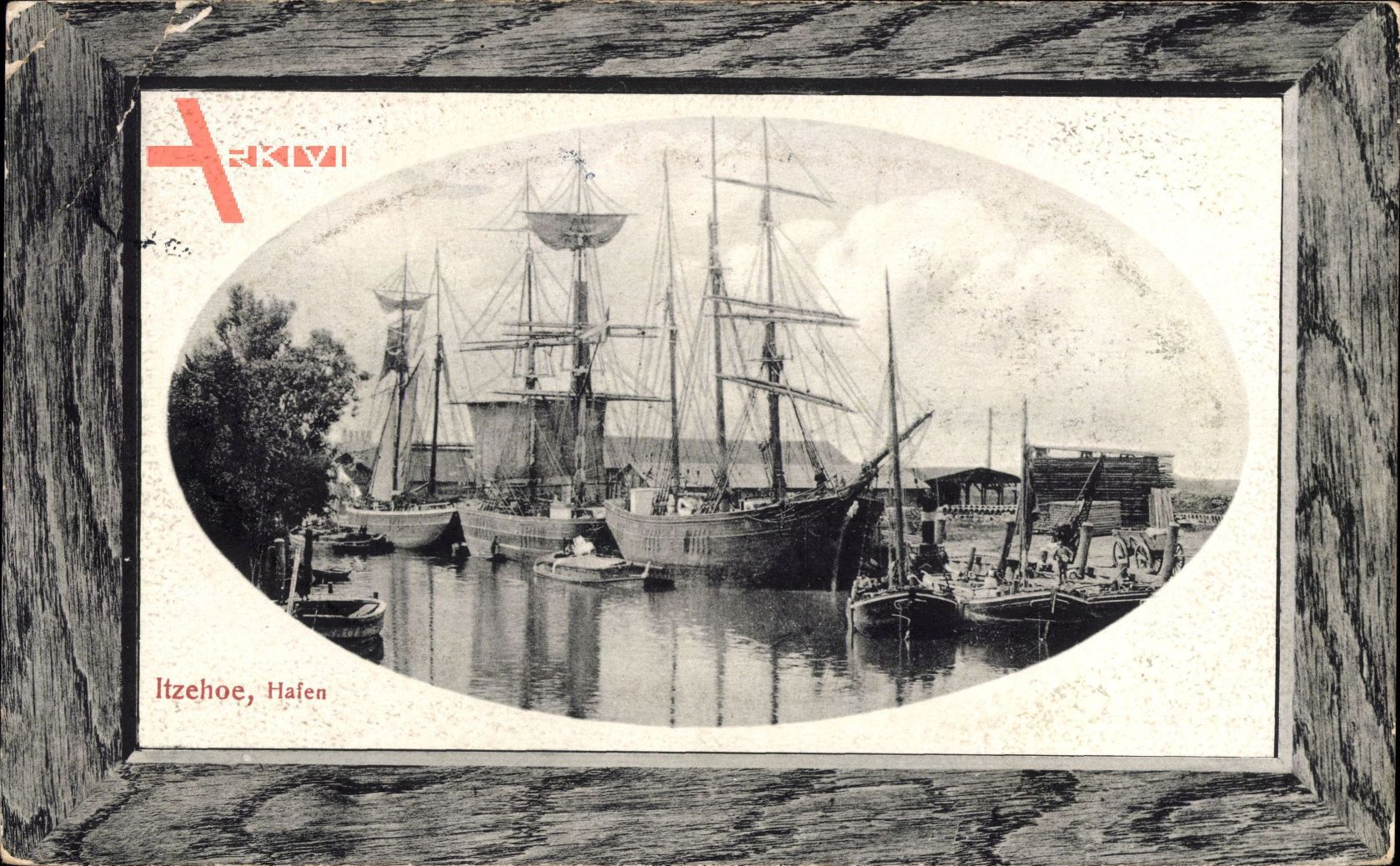 Passepartout Itzehoe in Schleswig Holstein, Hafenpartie mit Segelschiffen