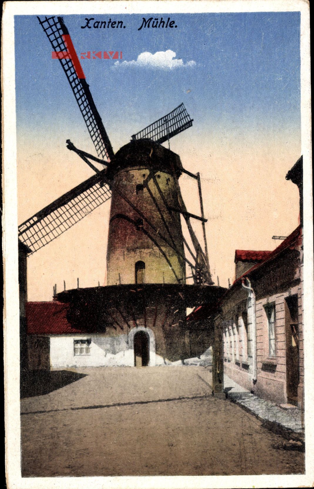 Xanten Nordrhein Westfalen, Alte Windmühle, Straßenpartie