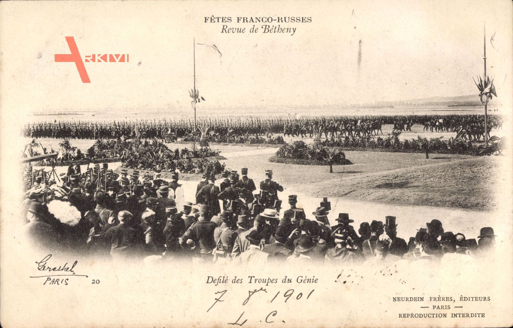 Fêtes Franco Russes, Revue de Bétheny, Défilé des Troupes du Génie 1901