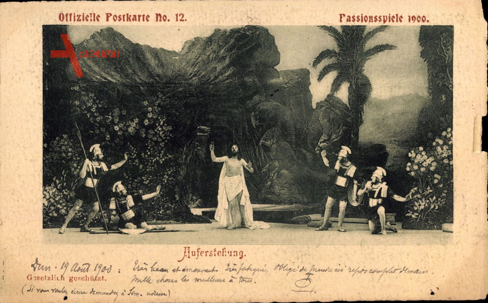 Passionsspiele Oberammergau 1900, Auferstehungsszene, Jesus Christus