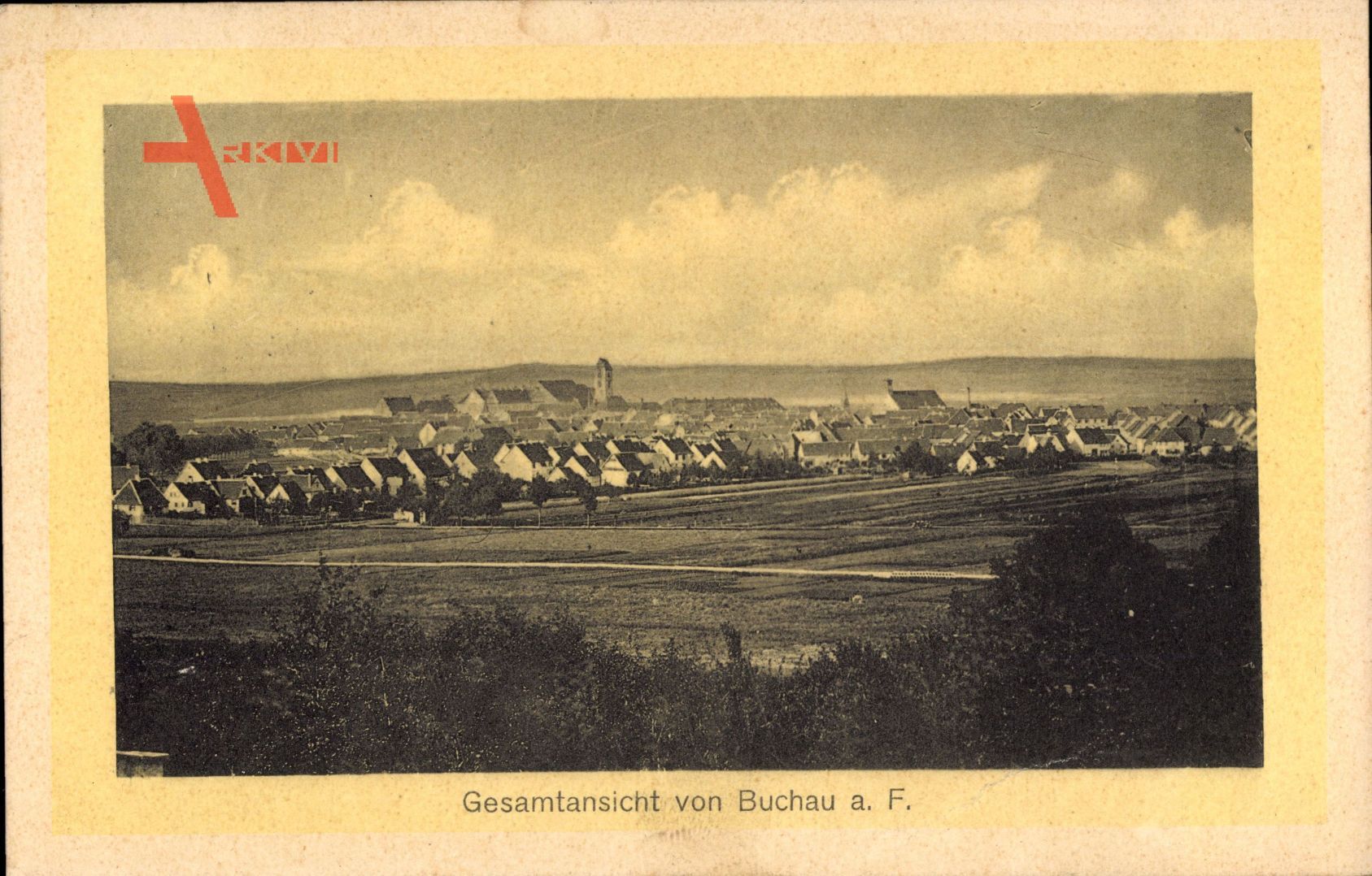 Bad Buchau am Federsee in Oberschwaben, Gesamtansicht der Ortschaft, Kirche