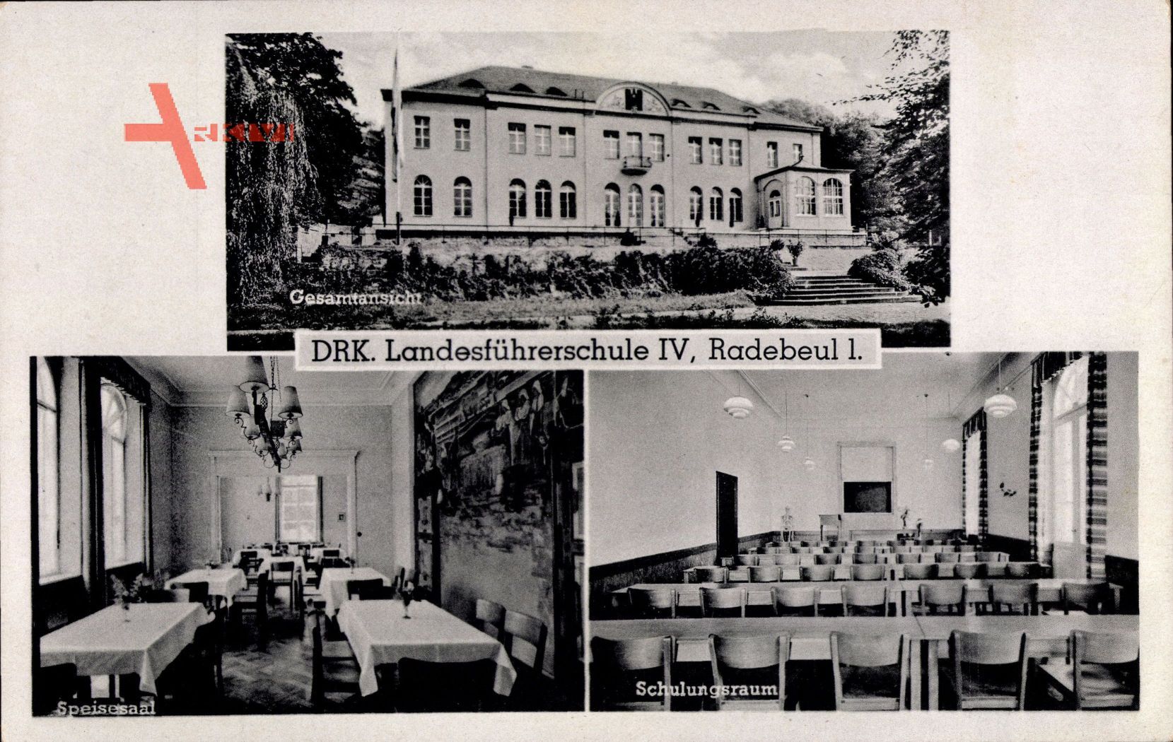 Radebeul, DRK, Landesführerschule IV., Schulungsraum, Speisesaal