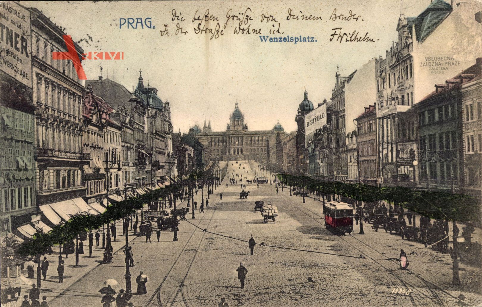 Praha Prag, Wenzelsplatz, Straßenbahn, Fußgänger