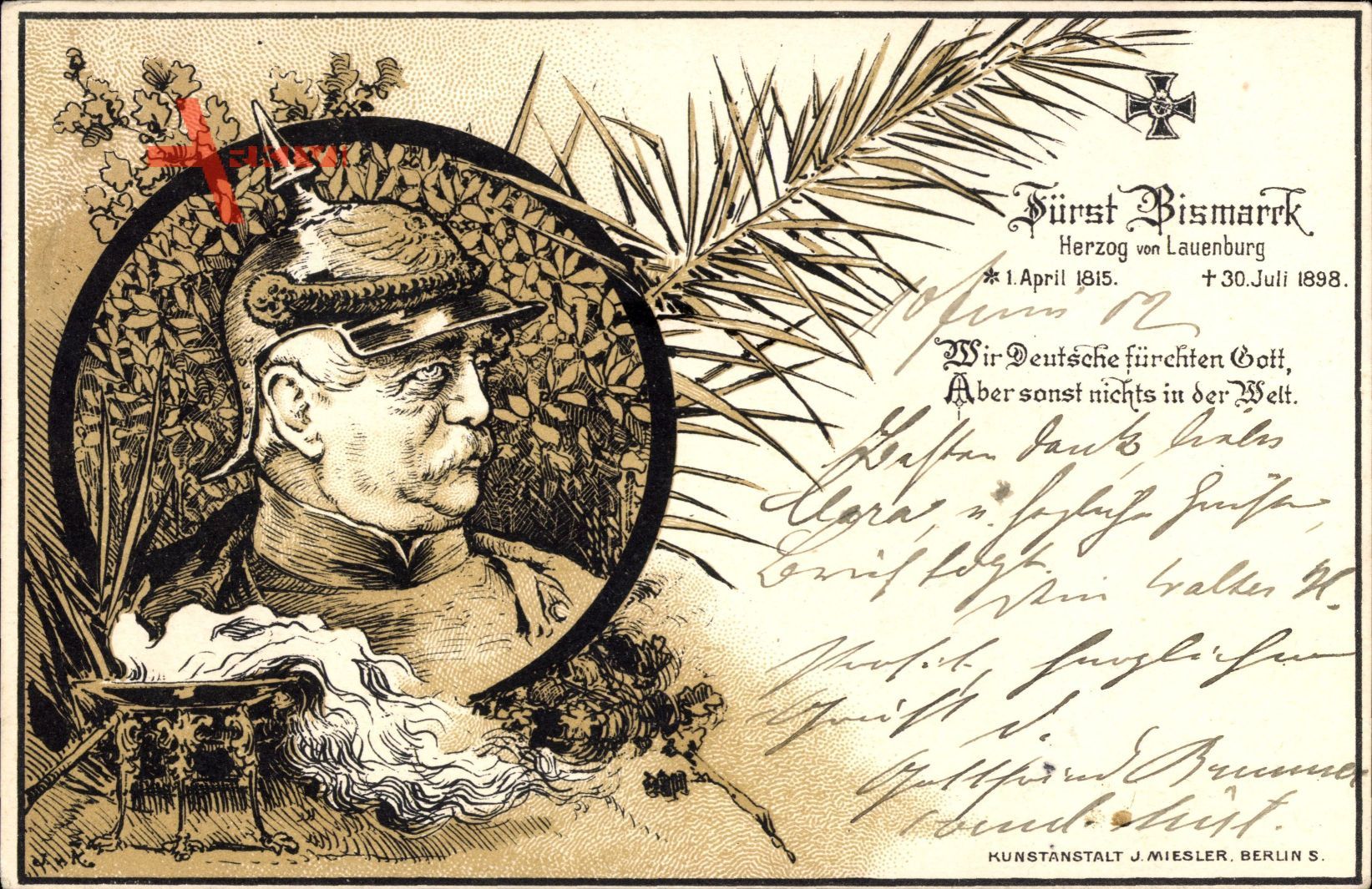 Passepartout Fürst Otto von Bismarck, Sterbedatum 30 Juli 1898