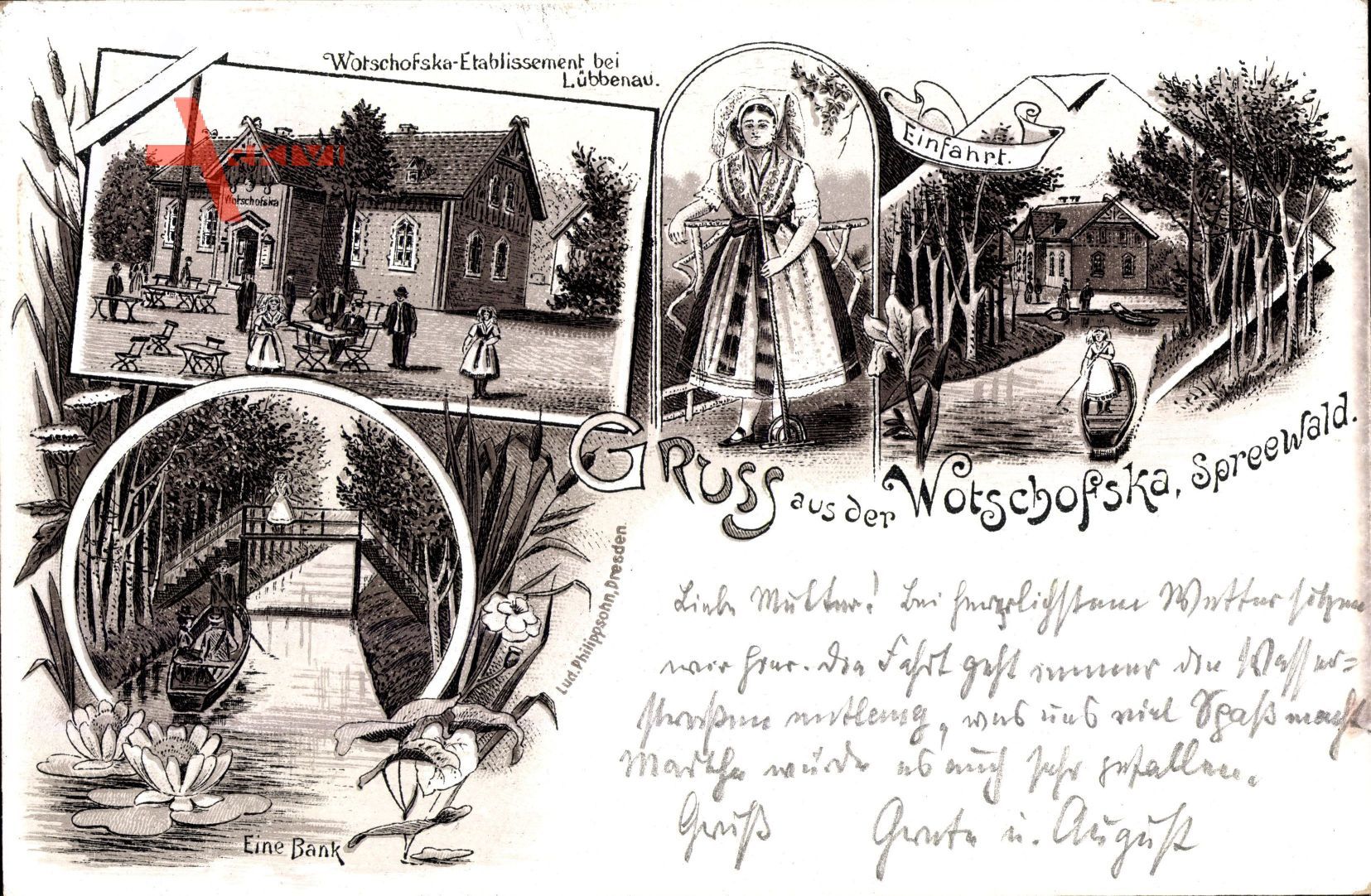 Lübbenau Spreewald, Wotschofska, Frau in Landestracht