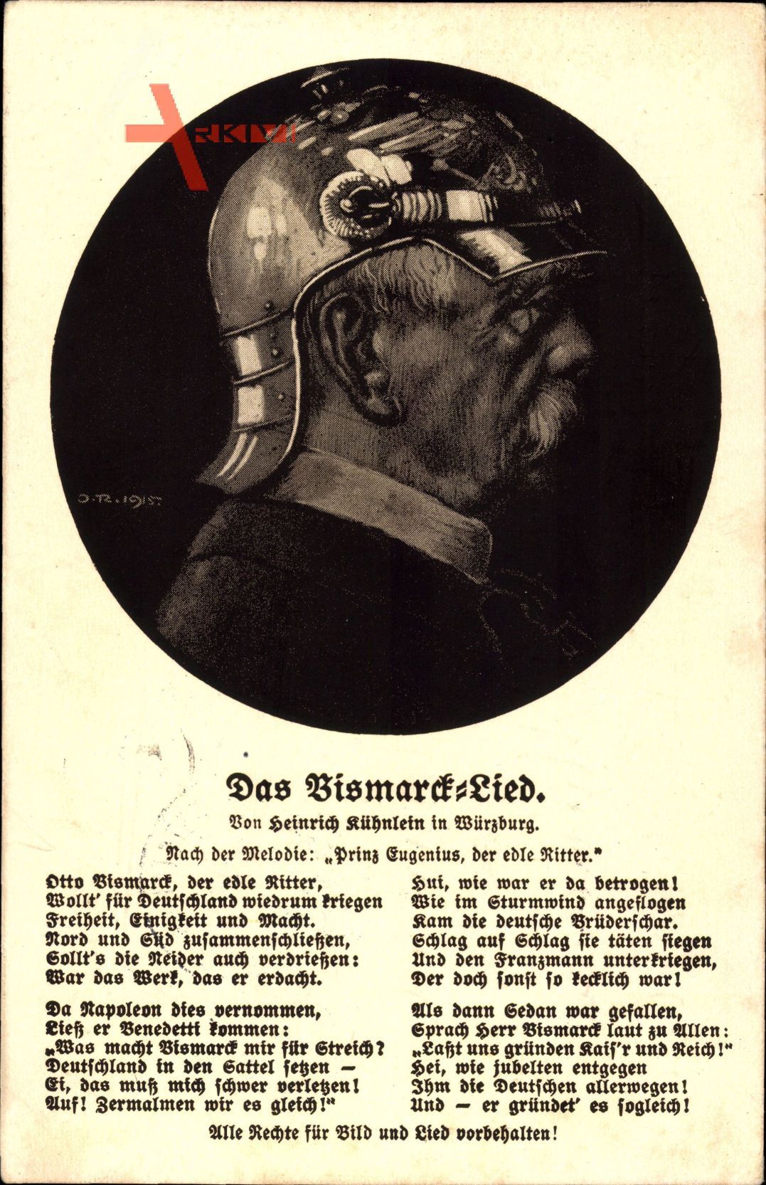 Lied Das Bismarcklied, Heinrich Kühnlein, Otto Bismarck der edle Ritter..