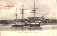 Segelschiff, La Bretagne, Ecole des Mousses, Dreimaster