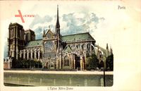 Paris, L'Eglise Notre Dame, Flusspartie, Fensterrose, Glockenturm