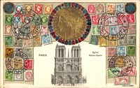Briefmarken Paris, Eglise Notre Dame, Marianne