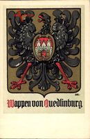 Wappen Quedlinburg Sachsen Anhalt, Adler, Tor