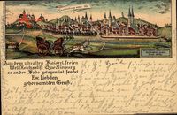 Quedlinburg im Harz, Ansicht vom Ort anno 1581, Kutsche, Ew. Liebden