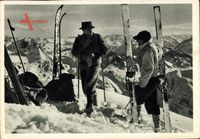 E. Baumann, Im Reich der Gipfel, Skifahrer in den Bergen, Wintersport