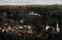 Gernrode im Harz, Blick auf den Ort mit Cyriaki Kirche und Stubenberg