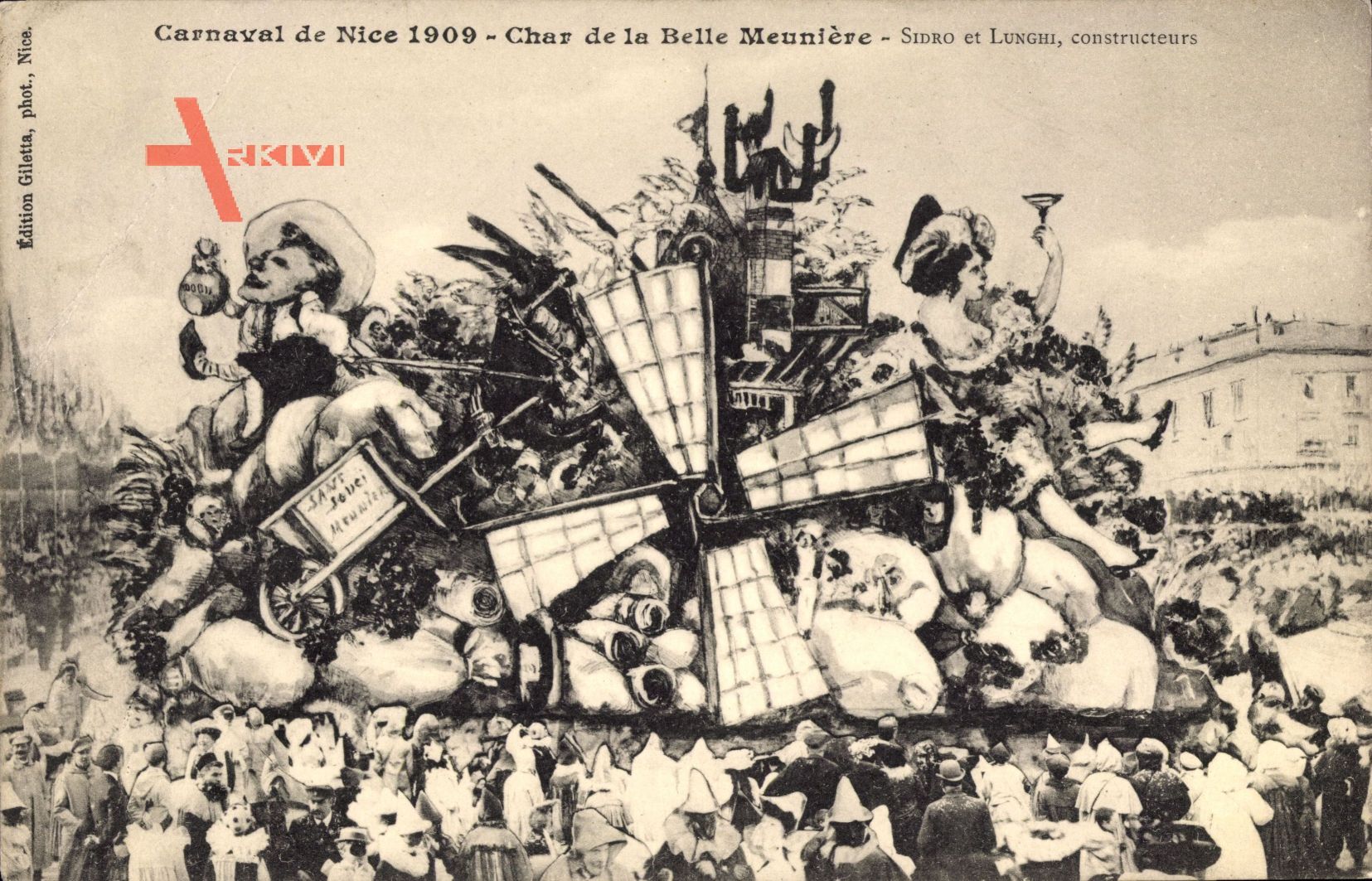 Nice Nizza Alpes Maritimes, Carnaval 1909, Char de la Belle Meuniere