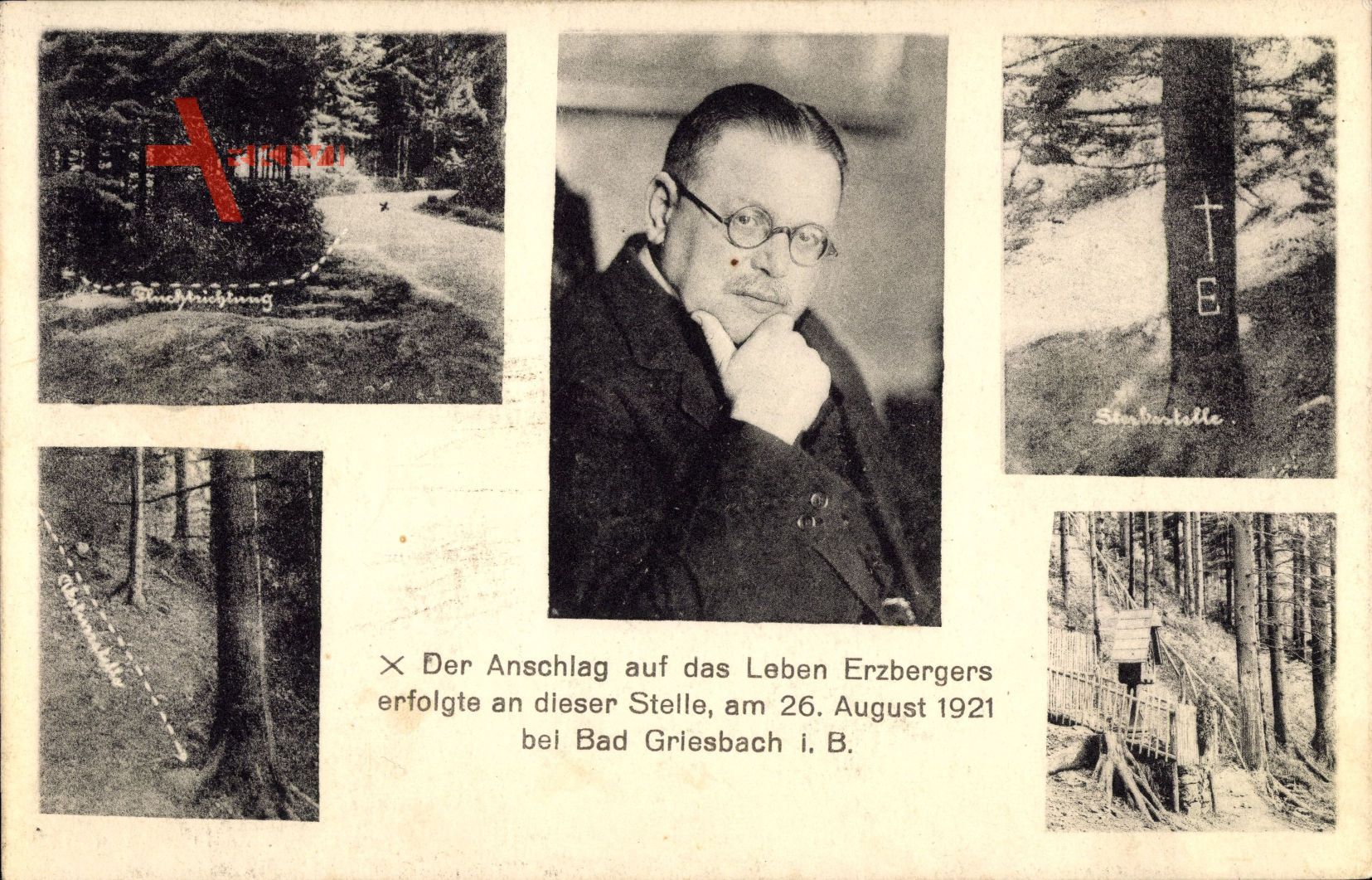 Bad Griesbach Peterstal Breisgau, Matthias Erzberger, Ort der Ermordung 1921