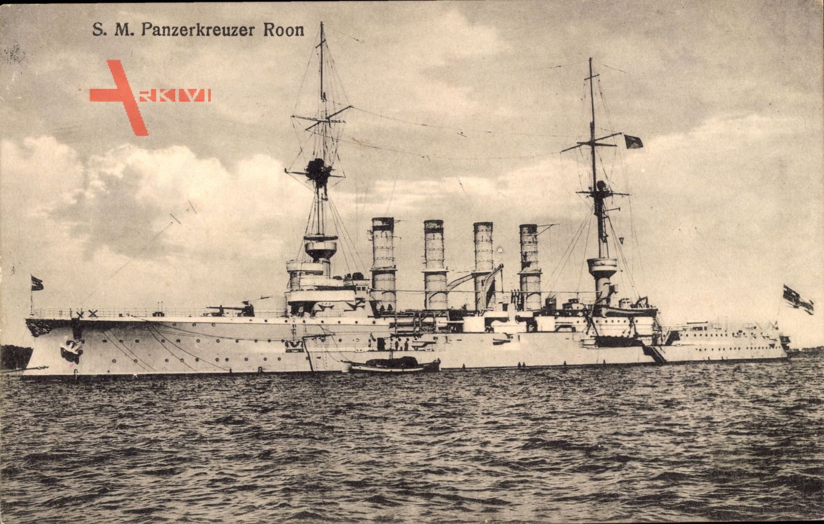 Deutsches Kriegsschiff, S.M. Panzerkreuzer Roon, Ansicht Backbord