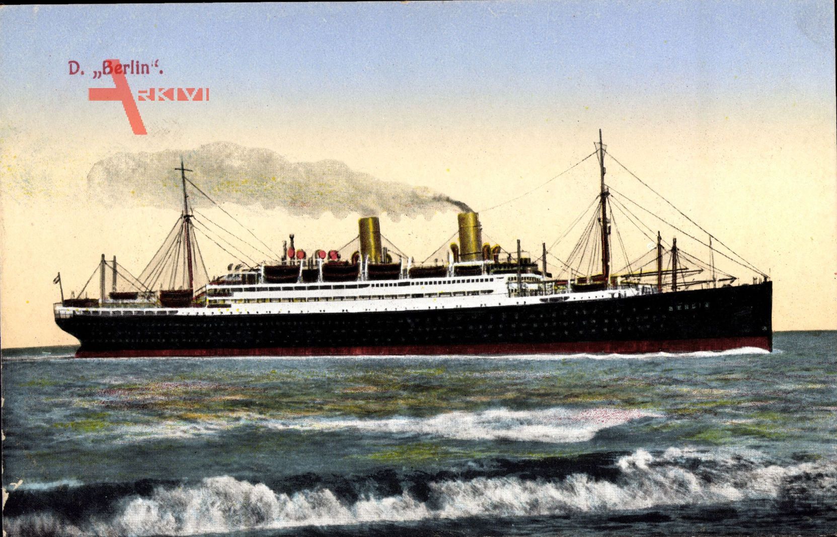 Dampfschiff Berlin, Norddeutscher Lloyd Bremen, Ansicht Steuerbord